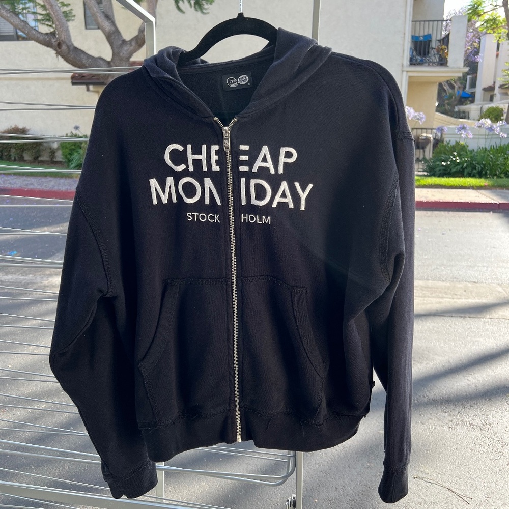 Cheap Monday Zip Up Hoodie Black